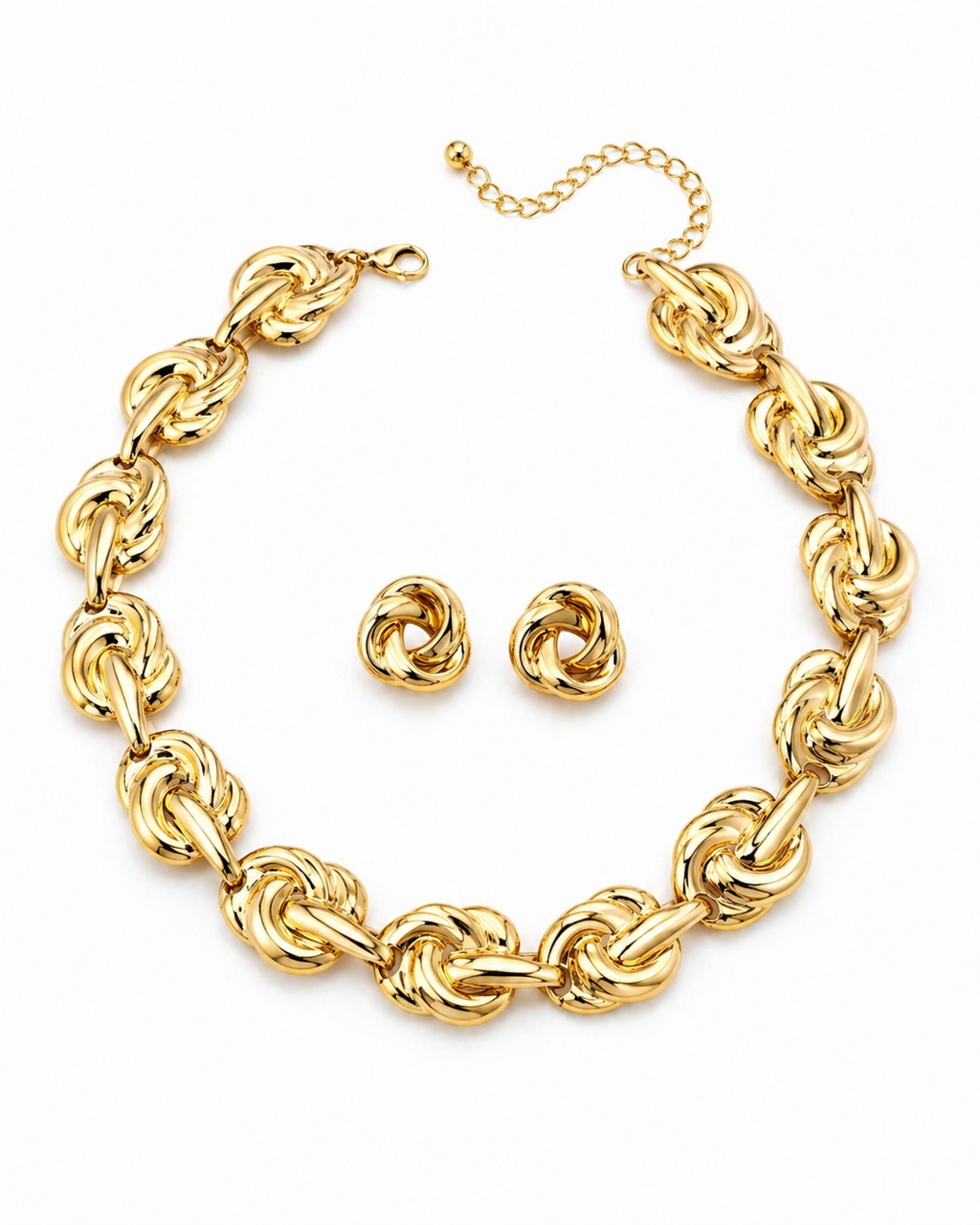 Elegant Gold Knot Jewelry Set