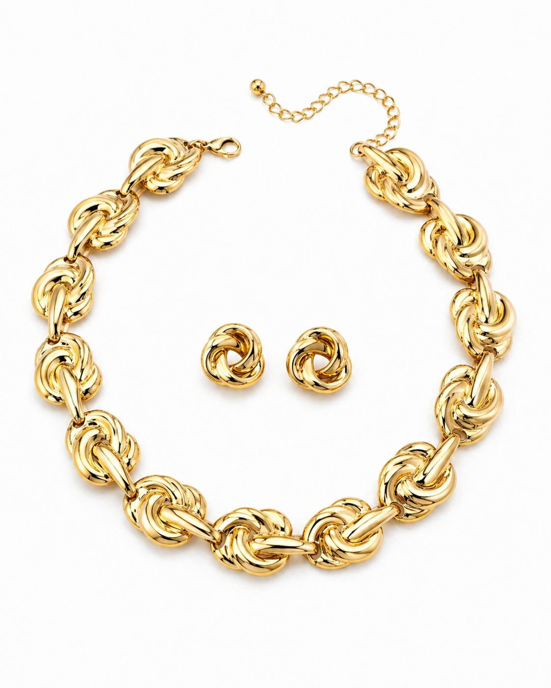 Elegant Gold Knot Jewelry Set