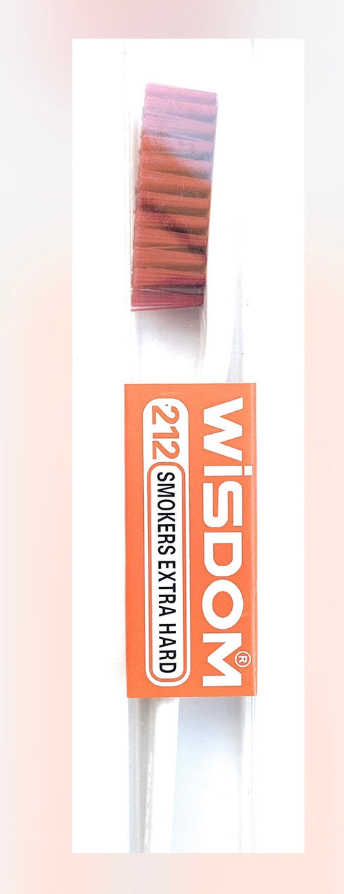 5  pcs Wisdom 212 Smokers Extra Hard Brown Bristle Tooth Brush.USA