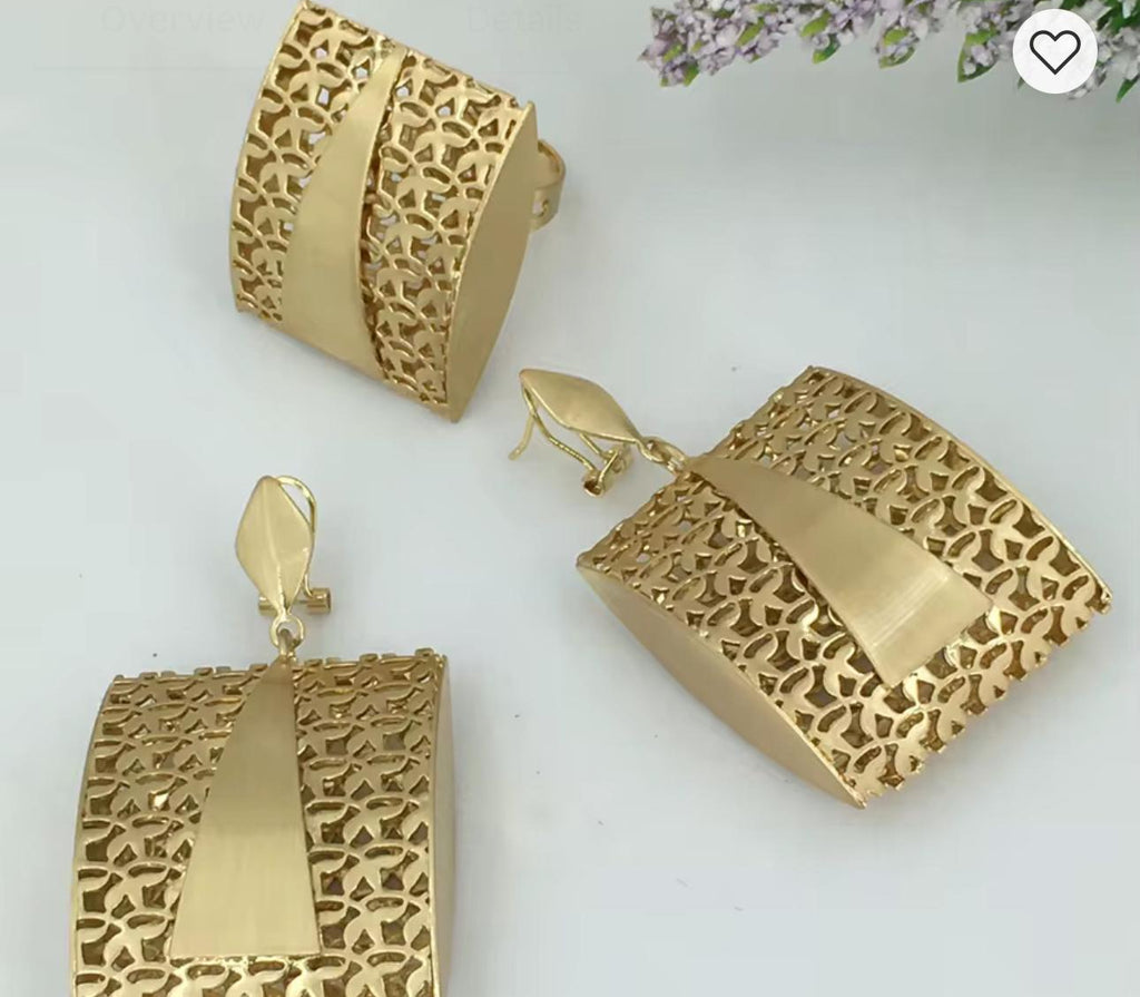 Royal Gold-Plated Statement Jewelry Set