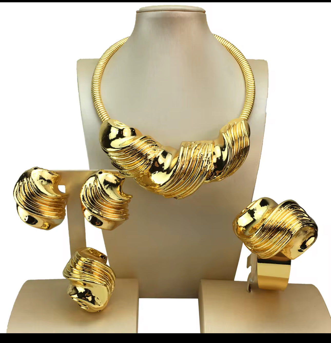 Royal Gold Statement Jewelry Set