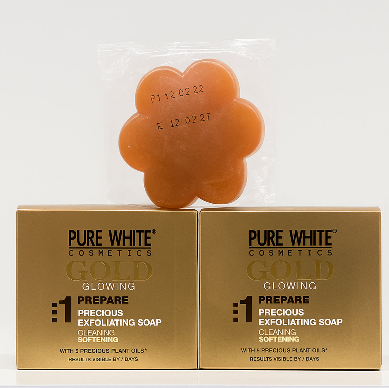 2pcs Pure white Gold Exfoliating Whitening Soap