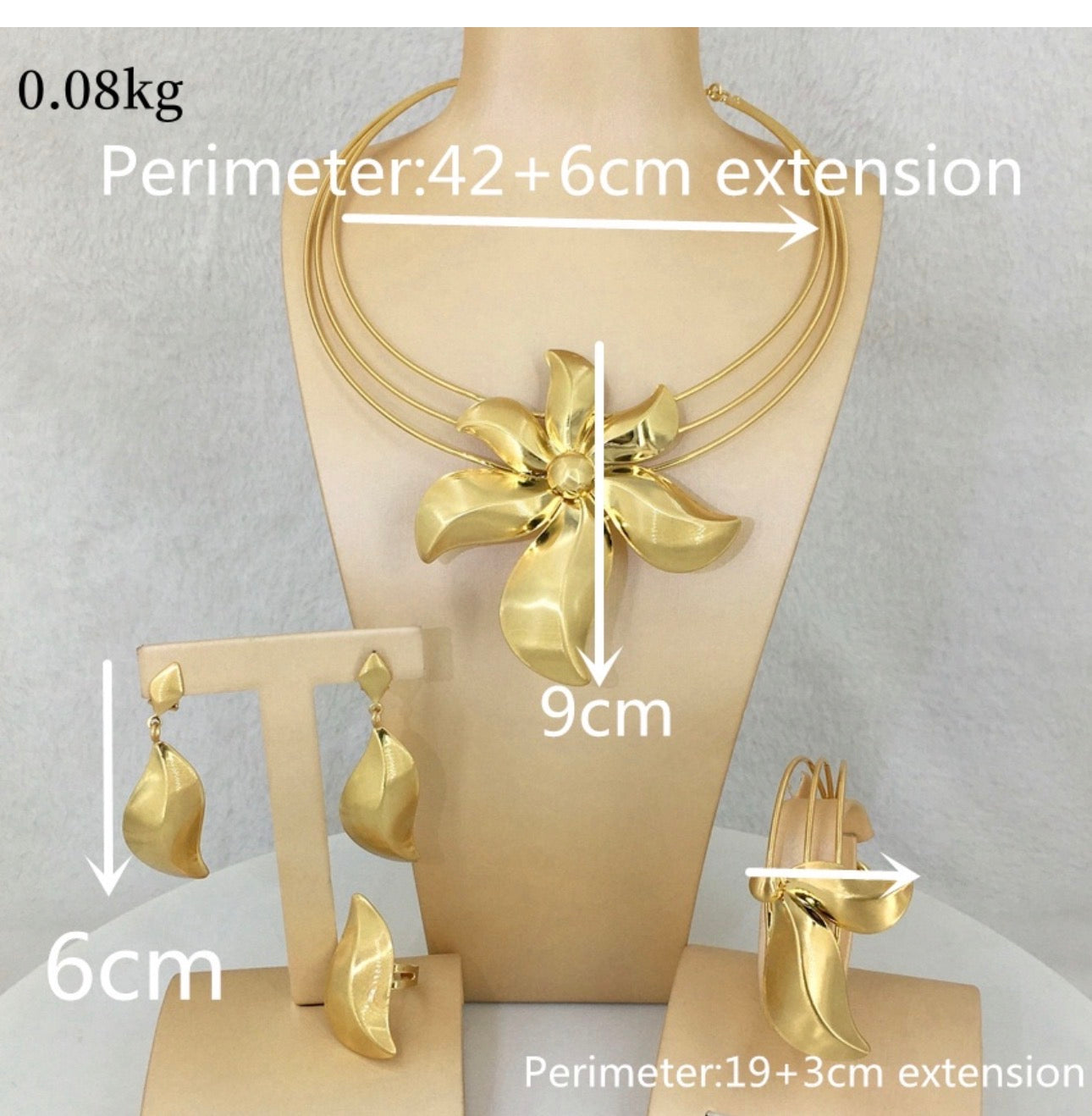 Luxury Floral Gold Jewelry Set