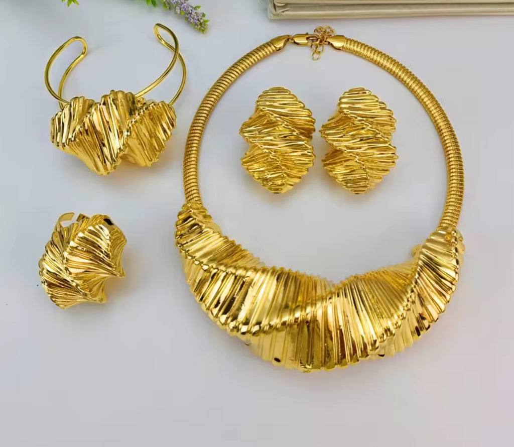 Royal Gold Statement Jewelry Set
