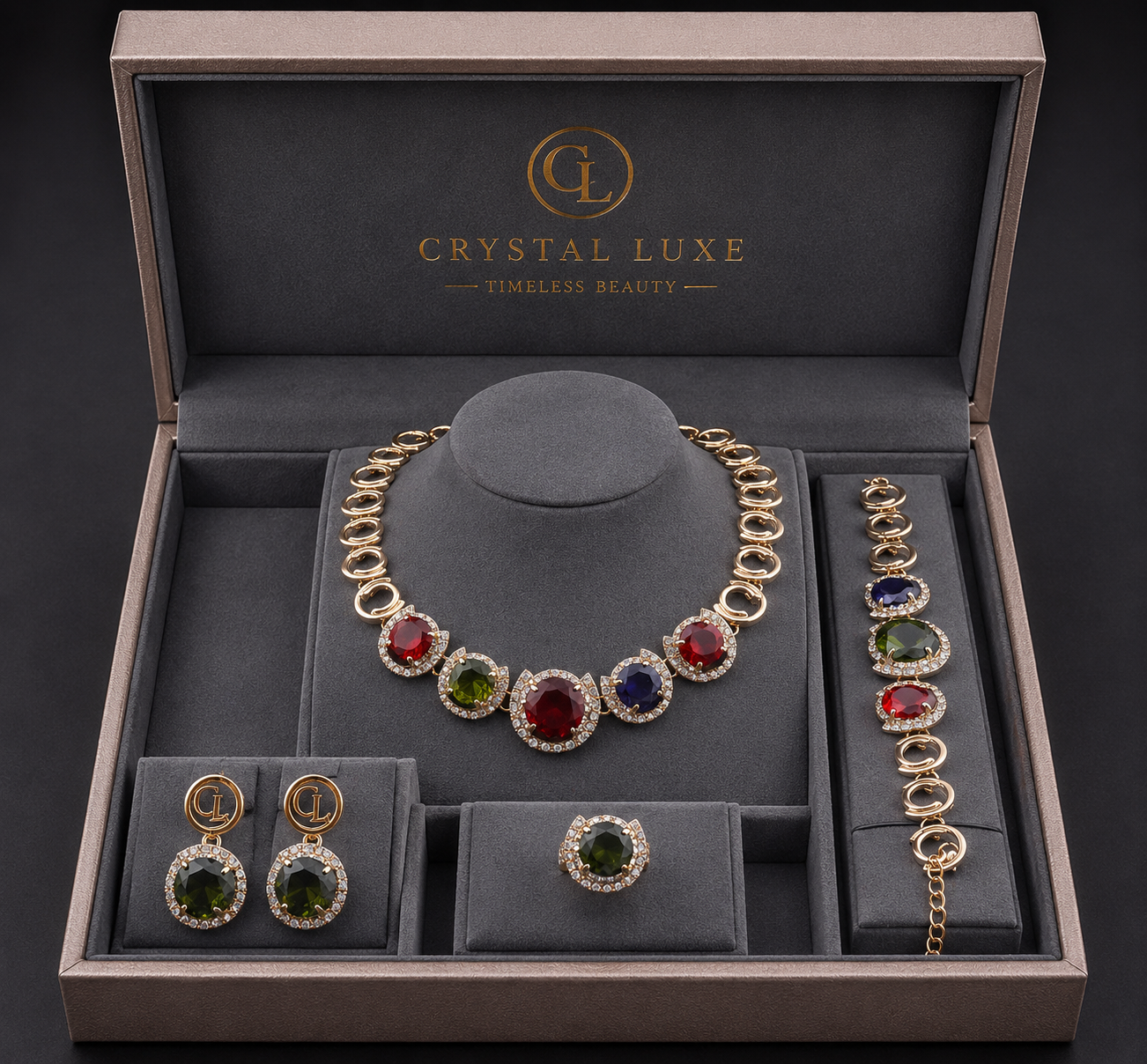 Prestige Multicolor Crystal Jewelry Set