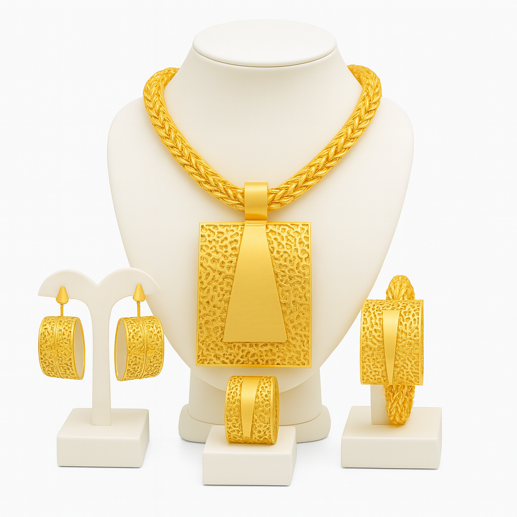 Royal Gold-Plated Statement Jewelry Set