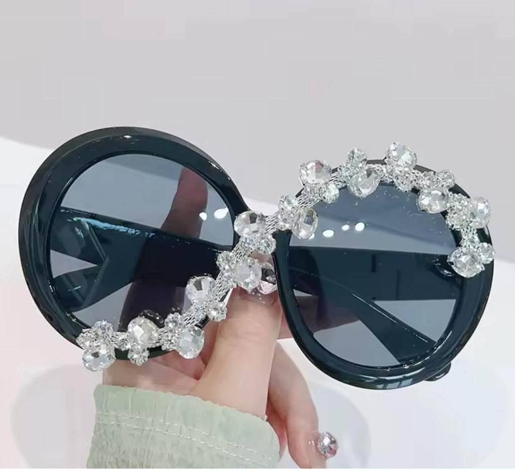 Crystal Glamour Oversized Sunglasses