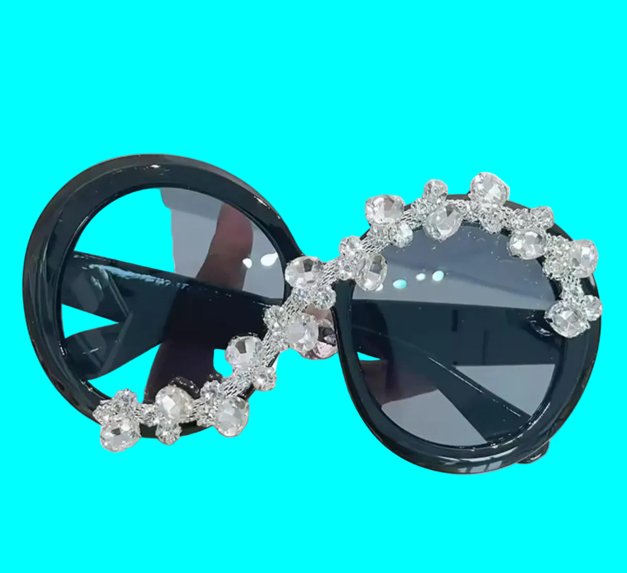 Crystal Glamour Oversized Sunglasses