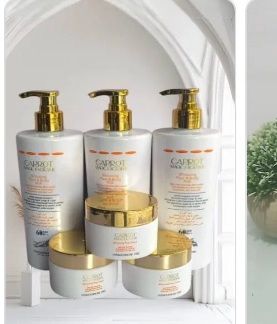 2pc. Carrot magic Exclusive face & body milk. Spf 60. Lotion & face cream combo
