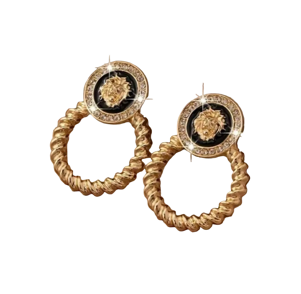 Royal Lioness Hoop Earrings