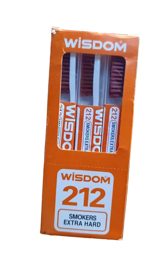 5  pcs Wisdom 212 Smokers Extra Hard Brown Bristle Tooth Brush.USA