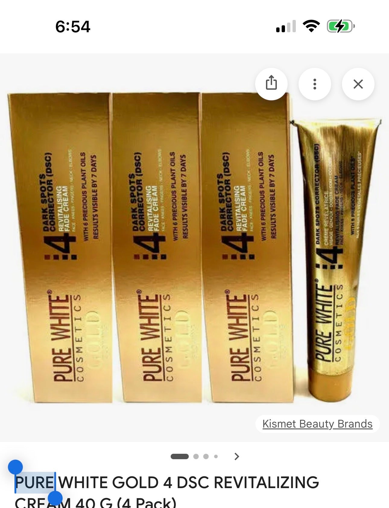 Pure White Gold 4 DSC Revitalizing Face Cream 30ml