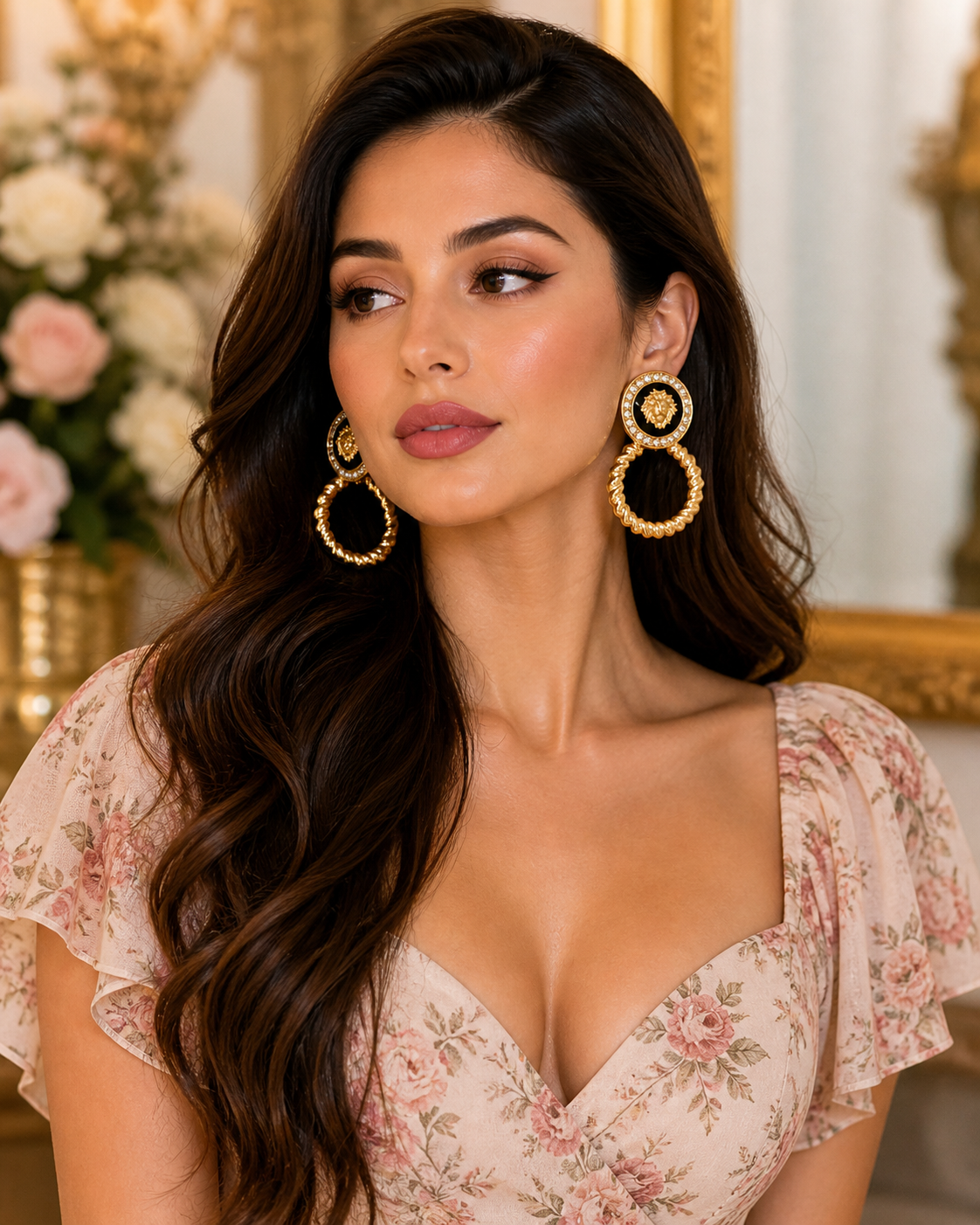 Royal Lioness Hoop Earrings