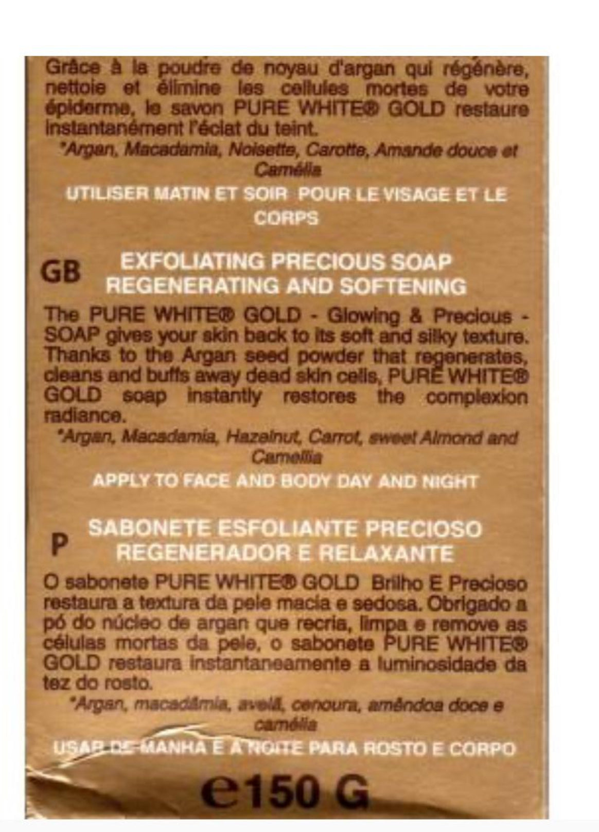 3 Pcs Of Pure  Gold white Exfoliating Whitening Soap