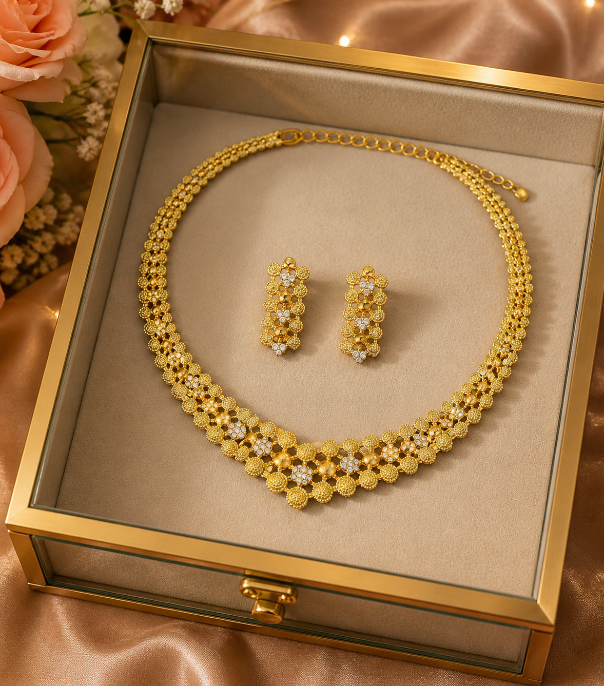 Blossom Crystal Necklace Set