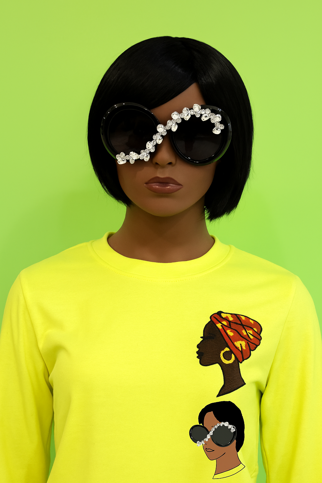 Crystal Glamour Oversized Sunglasses