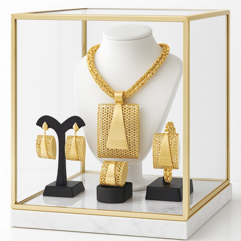 Royal Gold-Plated Statement Jewelry Set