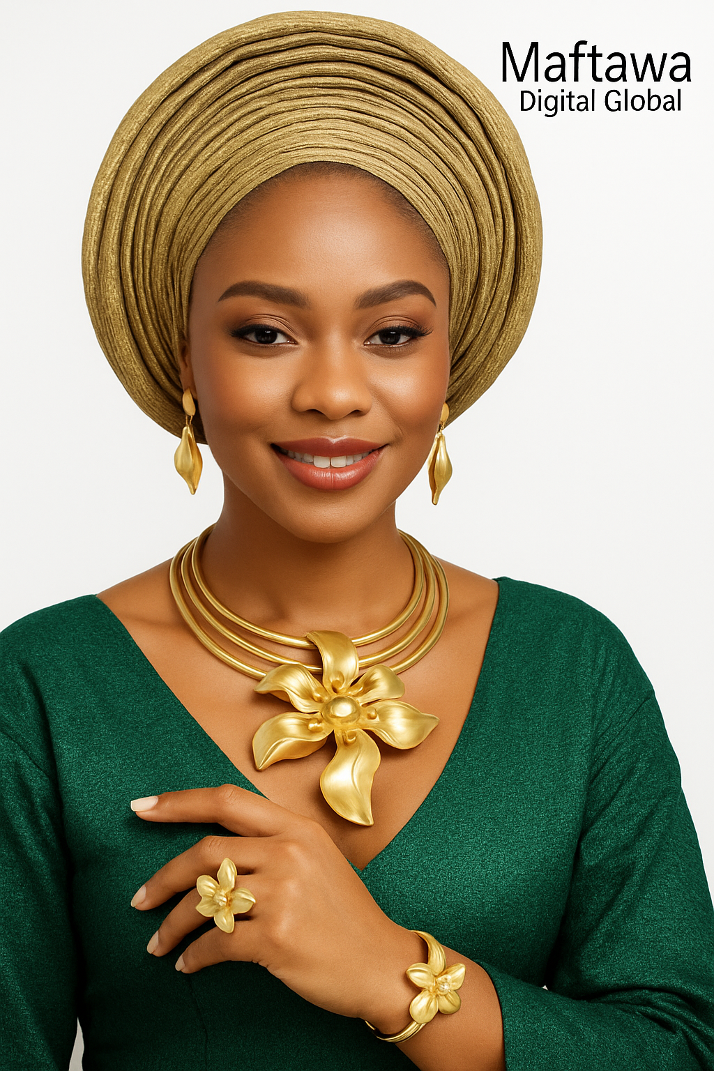 Luxury Floral Gold Jewelry Set