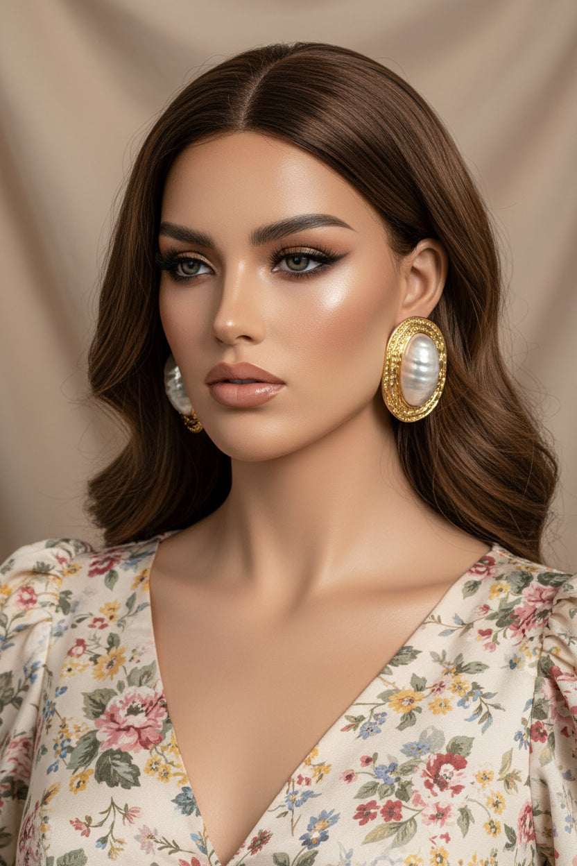 Elegant Vintage Pearl Statement Earrings