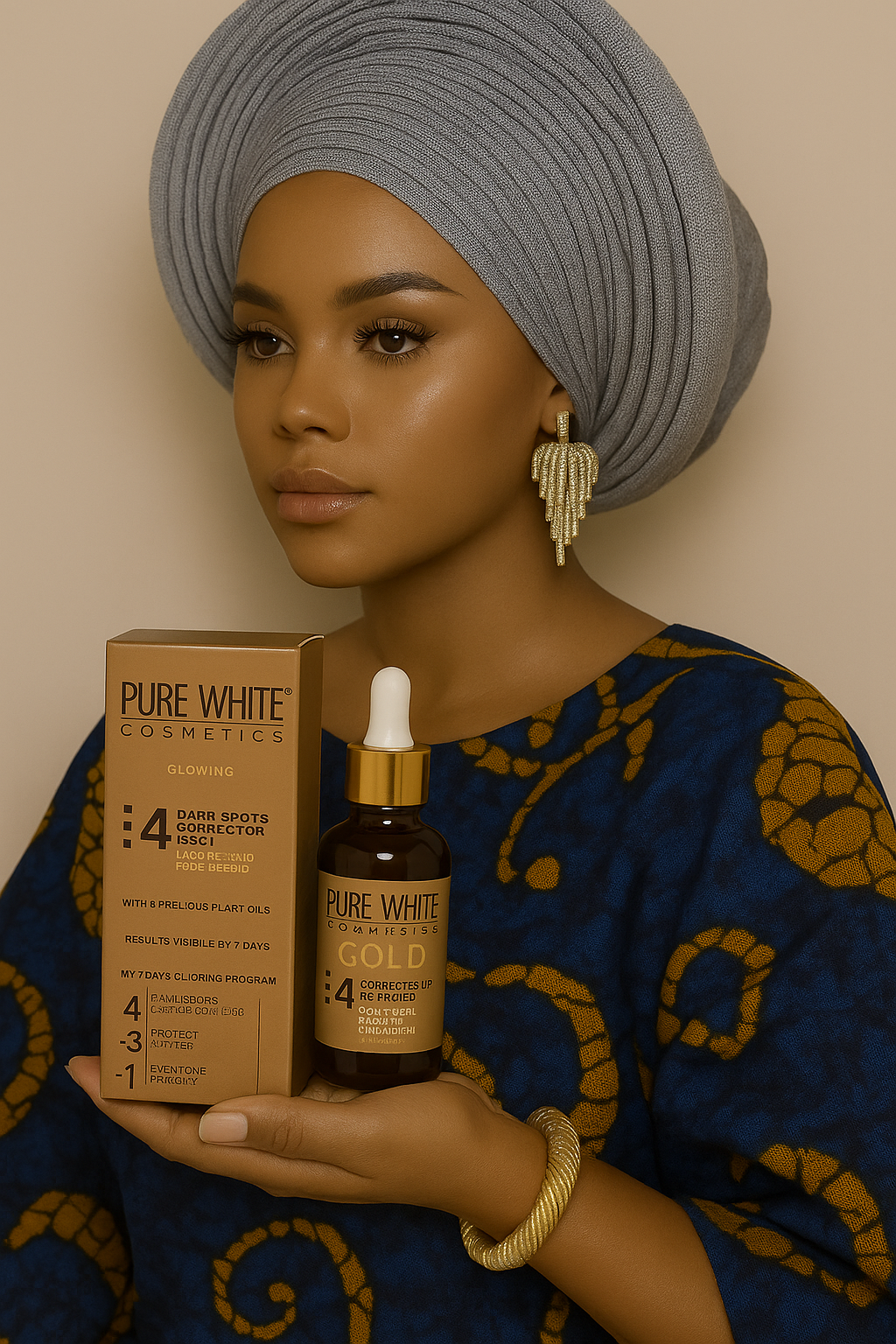 Pure White Cosmetics Gold Dark Spots Corrector Revitalising Fade Serum 1.69 Fl With Drop Cover