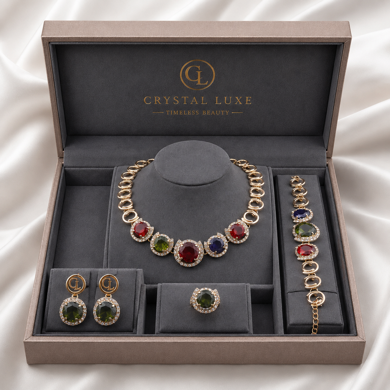 Prestige Multicolor Crystal Jewelry Set