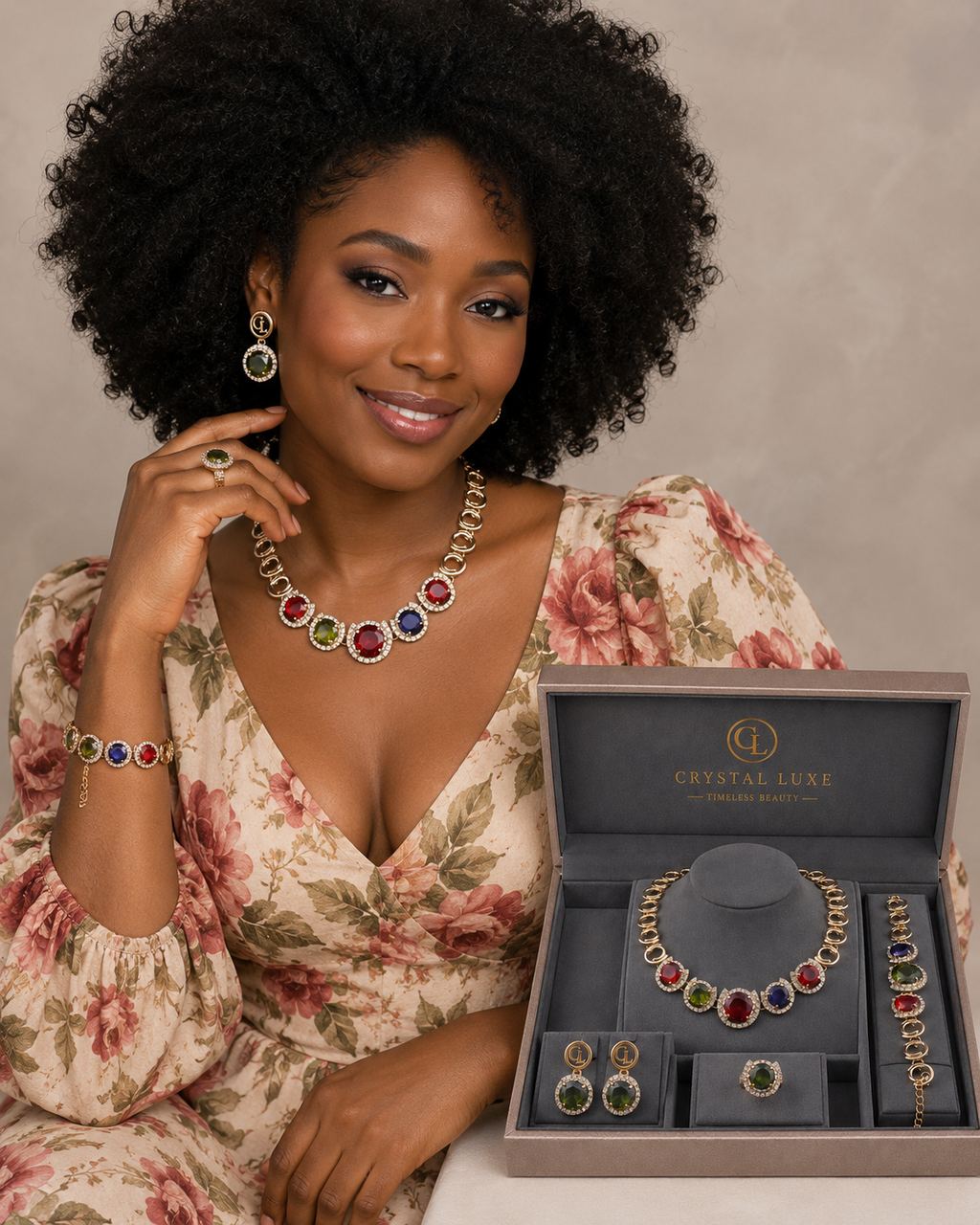 Prestige Multicolor Crystal Jewelry Set