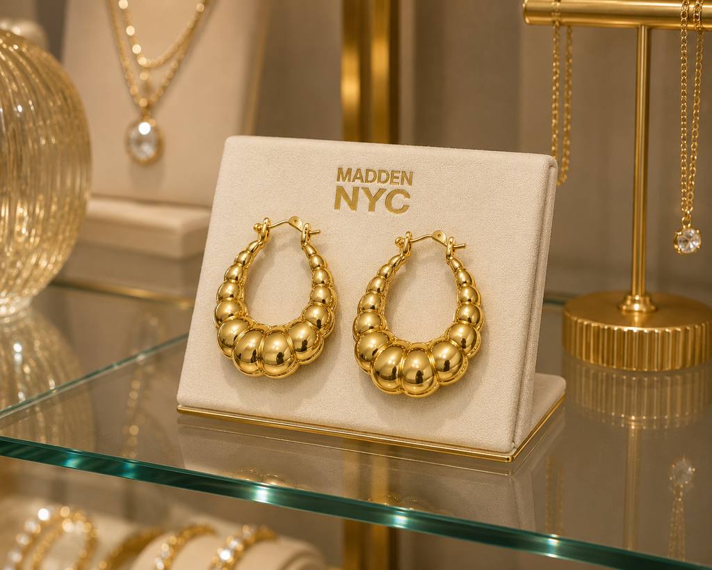 Madden NYC Gold-Tone Hoop Earrings