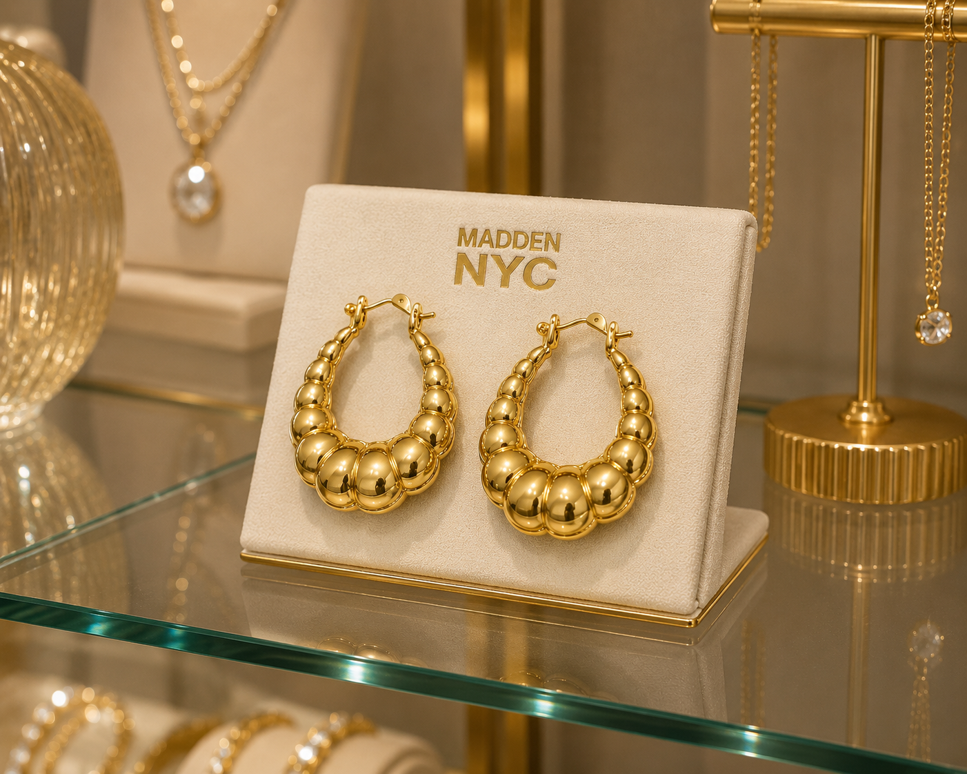 Madden NYC Gold-Tone Hoop Earrings