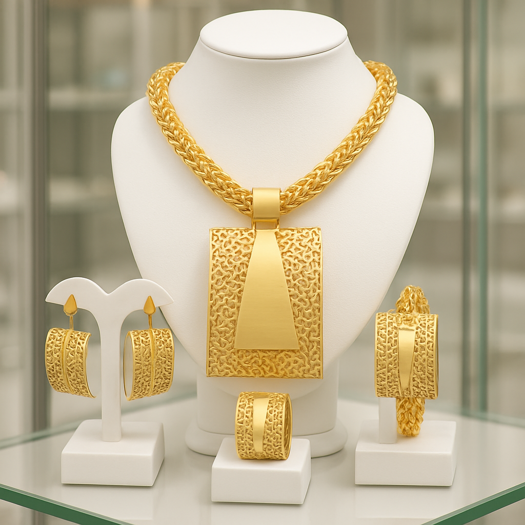 Royal Gold-Plated Statement Jewelry Set