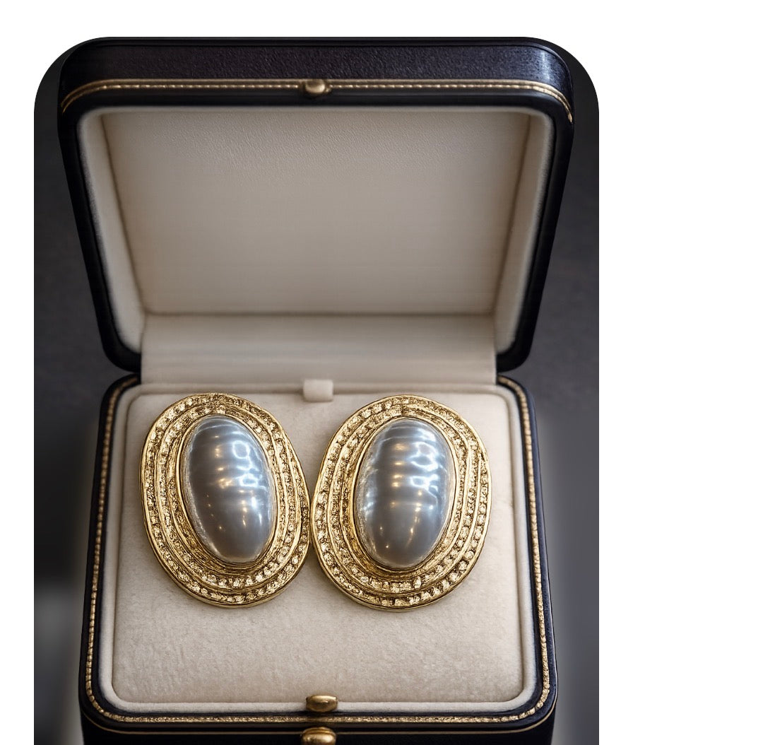 Elegant Vintage Pearl Statement Earrings